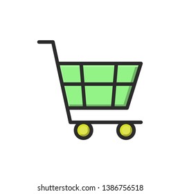 cart icon vector fill line style. icon for ui