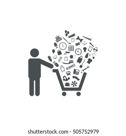 Cart Icon Vector flat design style
