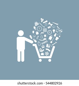 Cart Icon Vector flat design style