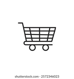 Cart icon Vector flat thin line illustration