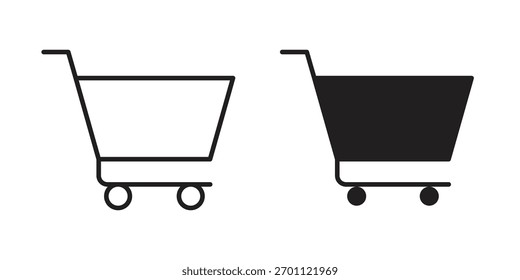 Icono de Carrito Glifo de Vector Línea de trazo plano y de moda