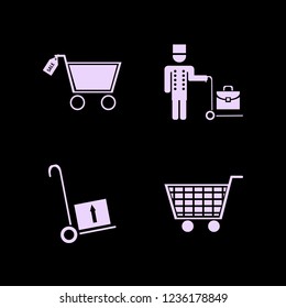 cart icon. cart vector icons set shopping cart, sale shopping cart, bellhop and handcart