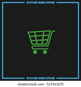 Cart icon vector illustration eps10. Isolated badge shopping cart  for website or app - stock infographics