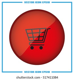 Cart icon vector illustration eps10. Isolated badge shopping cart  for website or app - stock infographics