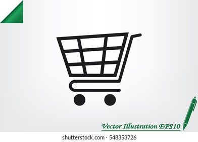 Cart icon vector illustration eps10. Isolated badge shopping cart  for website or app - stock infographics