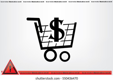 Cart icon vector illustration eps10. Isolated badge shopping cart  for website or app - stock infographics