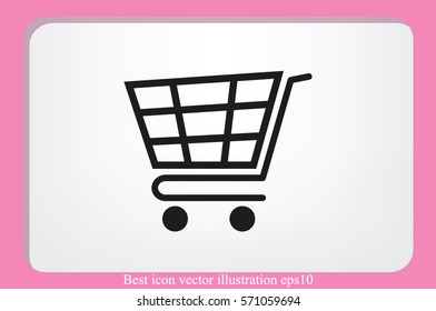 Cart icon vector illustration eps10. Isolated badge shopping cart  for website or app - stock infographics.
