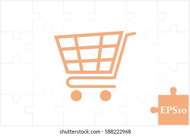 Cart icon vector illustration eps10. Isolated badge shopping cart  for website or app - stock infographics