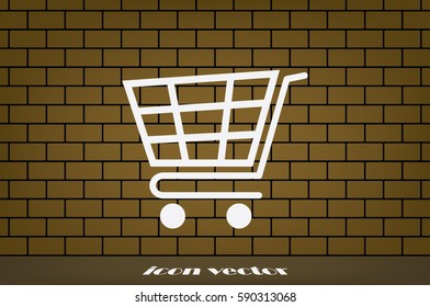 Cart icon vector illustration eps10. Isolated badge shopping cart  for website or app - stock infographics