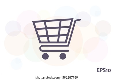 Cart icon vector illustration eps10. Isolated badge shopping cart  for website or app - stock infographics