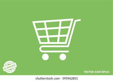 Cart icon vector illustration eps10. Isolated badge shopping cart  for website or app - stock infographics
