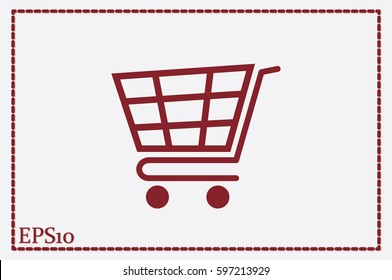 Cart icon vector illustration eps10. Isolated badge shopping cart  for website or app - stock infographics 
