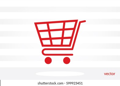 Cart icon vector illustration eps10. Isolated badge shopping cart  for website or app - stock infographics