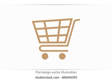 Cart icon vector illustration eps10. Isolated badge shopping cart  for website or app - stock infographics