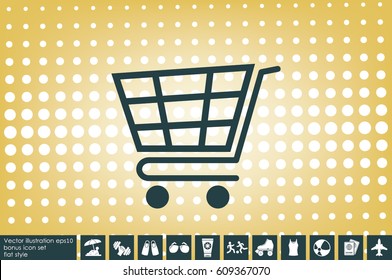 Cart icon vector illustration eps10. Isolated badge shopping cart  for website or app - stock infographics