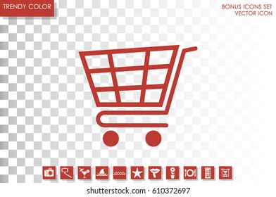 Cart icon vector illustration eps10. Isolated badge shopping cart  for website or app - stock infographics