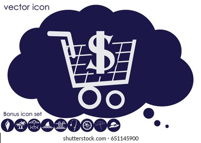 Cart icon vector illustration eps10. Isolated badge shopping cart  for website or app - stock infographics
