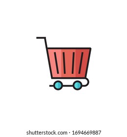 cart icon vector illustration filled outline style design. isolated on white background