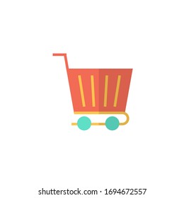 cart icon vector illustration flat style design. isolated on white background