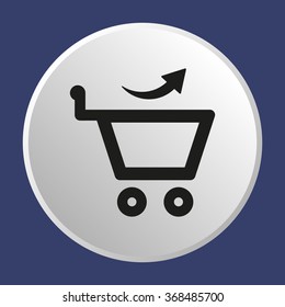   cart icon, vector illustration. Flat design style