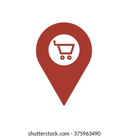   cart icon, vector illustration. Flat design 