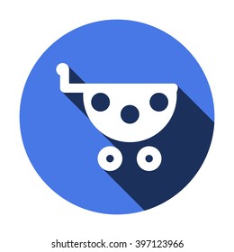  Cart  icon, vector illustration. Flat design style