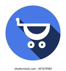  Cart  icon, vector illustration. Flat design style
