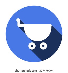  Cart  icon, vector illustration. Flat design style