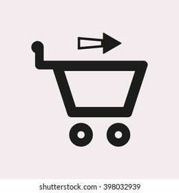  Cart  icon, vector illustration. Flat design style