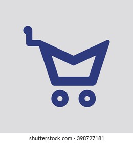  Cart  icon, vector illustration. Flat design style