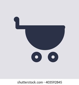  Cart  icon, vector illustration. Flat design style