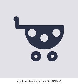  Cart  icon, vector illustration. Flat design style