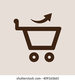  Cart  icon, vector illustration. Flat design style