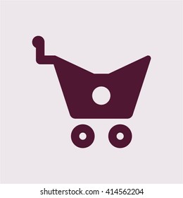  Cart  icon, vector illustration. Flat design style