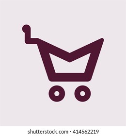  Cart  icon, vector illustration. Flat design style