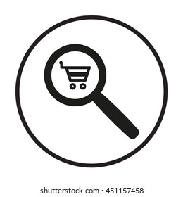  cart  icon, vector illustration. Flat design style