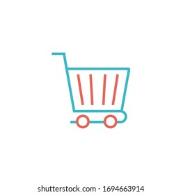 cart icon vector illustration two color line style design. isolated on white background