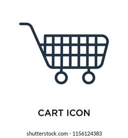 Cart icon vector isolated on white background, Cart transparent sign , line symbol or linear element design in outline style