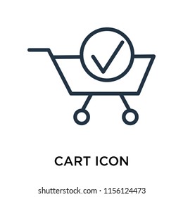 Cart icon vector isolated on white background, Cart transparent sign , line symbol or linear element design in outline style