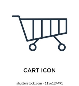 Cart icon vector isolated on white background, Cart transparent sign , line symbol or linear element design in outline style