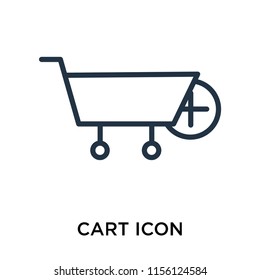 Cart icon vector isolated on white background, Cart transparent sign , line symbol or linear element design in outline style