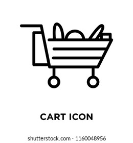 Cart icon vector isolated on white background, Cart transparent sign , line or linear sign, element design in outline style
