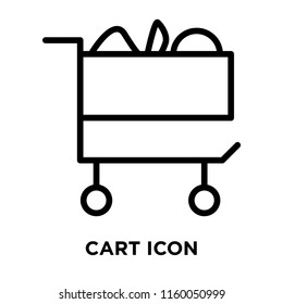 Cart icon vector isolated on white background, Cart transparent sign , line or linear sign, element design in outline style