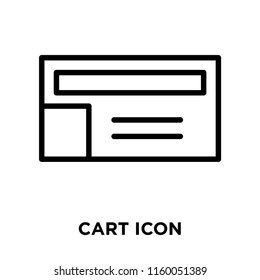 Cart icon vector isolated on white background, Cart transparent sign , line or linear sign, element design in outline style
