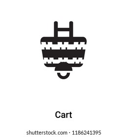 Cart icon vector isolated on white background, logo concept of Cart sign on transparent background, filled black symbol