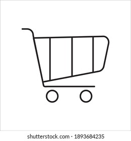 Cart icon vector isolated on white background. Popular as a basket icon