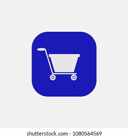 cart icon vector on blue