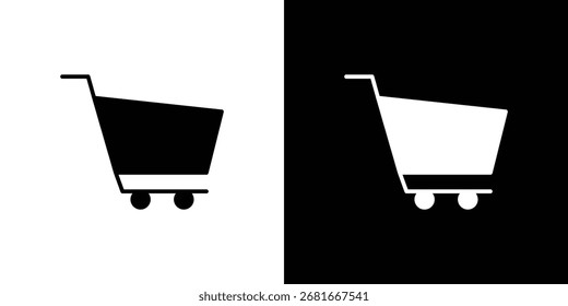 Silueta del Vector del icono del Carrito para la colección gráfica y del Diseño web