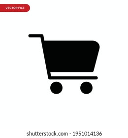 Cart icon vector. Simple shopping sign