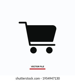 Cart icon vector. Simple shopping sign